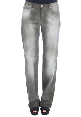 Ermanno Scervino Dames Grijze Katoenmix Losse Fit Boyfriend Jeans