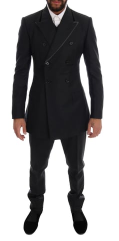 Dolce & Gabbana Grijs Wollen Dubbel Gebreid 3-Delig Pak voor heren