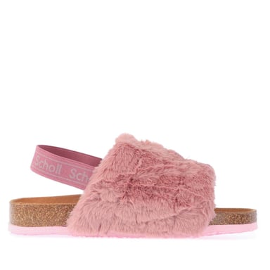 Scholl Amabel pantoffels van imitatiebont voor dames, roze