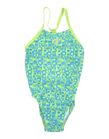 Speedo Girls' Retro Swimsuit in Acid Green