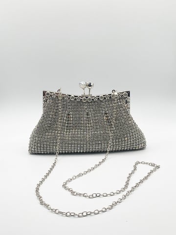 Silver Crystal Clutch Bag