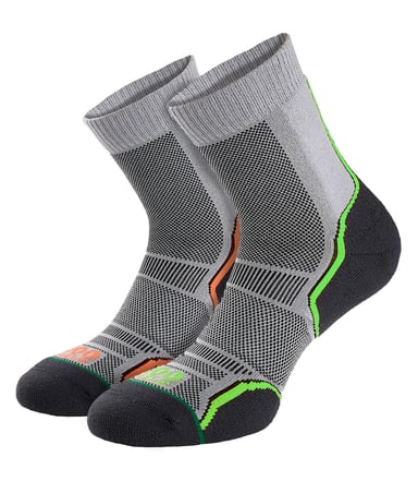 1000 Mile - 2-Pack Heren Trail Enkele Laag Vochtregulerende Merino Wol Sokken - Grijs