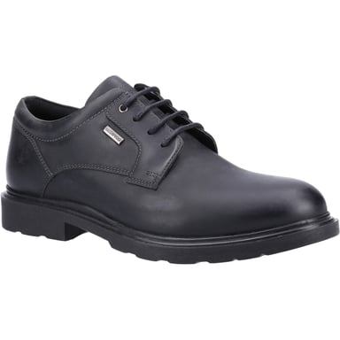 Hush Puppies Pearce Leer Heren Zwart Veterschoenen