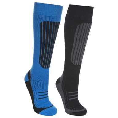 Trespass Heren Langdon II Skisokken (2 paren) (Zwart/Blauw)