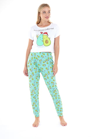 Green Cotton 'Avoxmas' Christmas Pyjama Set