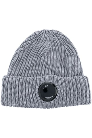 C.P. Company Merino muts met enkele lens in lichtgrijs