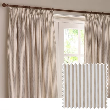 Yard Hebden Gestreepte Katoenen Pencil Pleat Gordijnen