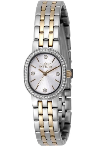Invicta Angel 48136 Dames Horloge - Quartz Uurwerk - Roestvrij Staal met zilveren Wijzerplaat - 20mm