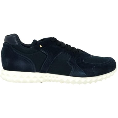 Valentino Garavani laag uitgesneden marineblauwe suède sneakers