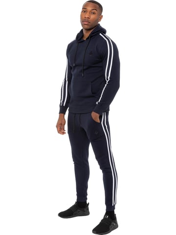 Enzo | Heren Pullover Tape Hoodie Tracksuit Set - Navy