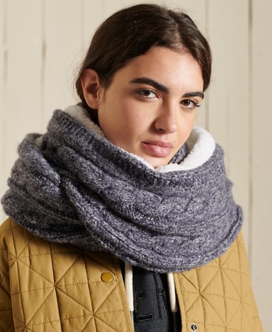 SUPERDRY Tweed colsjaal met kabelpatroon