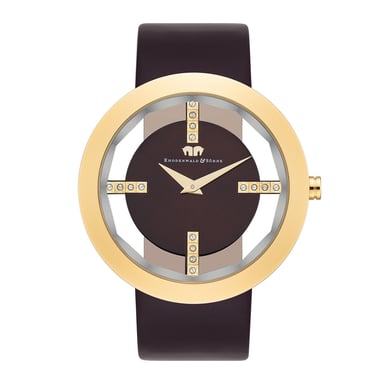 Rhodenwald & Söhne Female Quartz Yellow Gold/Dark Brown Genuine Leather Watch
