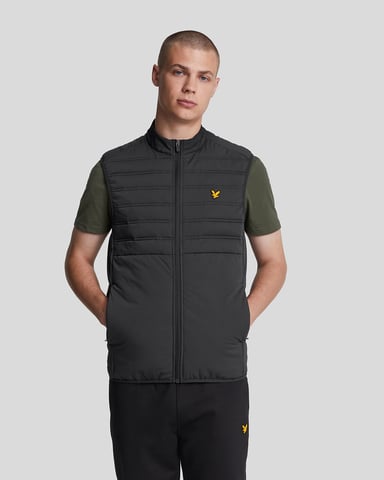 Lyle & Scott Sport Hybrid Dubbele Baffle Gilet Zwart