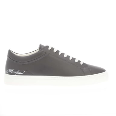 Armani leren herentrainers in grijs