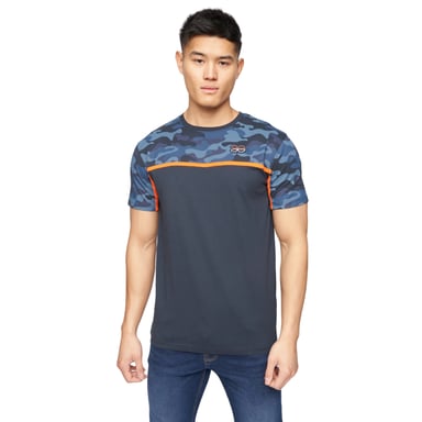 Crosshatch Heren Brightling Camo T-Shirt (Marine)