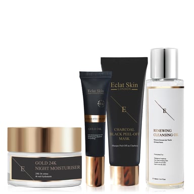 Antirimpel Nachtcrème 24K Goud + Onderoogcrème 24K Goud + Gezichtsmasker + Vernieuwende Reinigingsolie 100ml