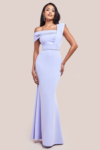 One Shoulder Scuba Maxi Dress