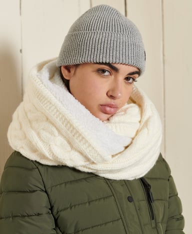 SUPERDRY Tweed colsjaal met kabelpatroon