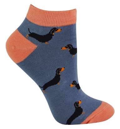 Miss Sparrow - Dames Bamboe Trainer Sokken - Worsthonden (Blauw)
