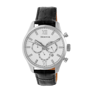 Heritor automatisch Benedict lederen band horloge met dag/datum