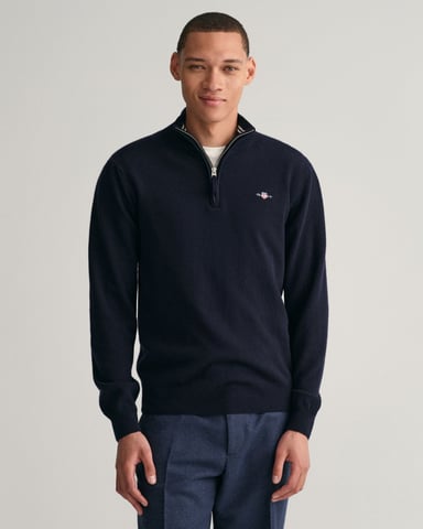 GANT Mens Superfine Lambswool Half Zip Cardigan