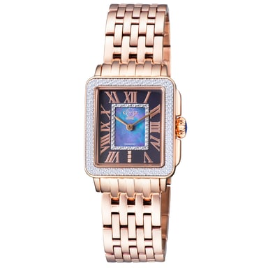 GV2 Dameshorloge Padova 12306B Zwitsers Quartz Parelmoer Diamant Rose Goud Roestvrij Staal