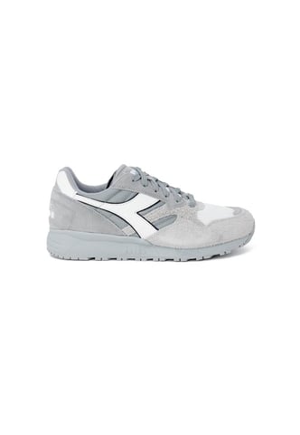 Diadora Men's Luxury Leather Lace-up Sneakers in Grey