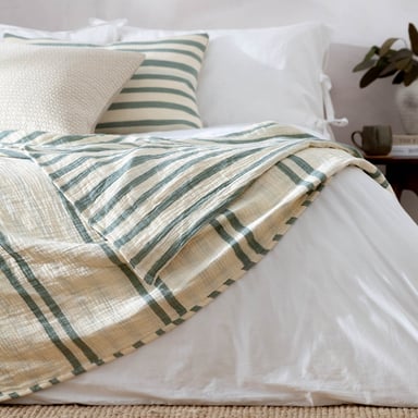 Tuin Geweven Streep Katoenen Bedsprei