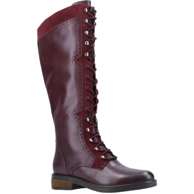 Hush Puppies Dames/dames Rudy Lace Up Long Leather Boot (Bourgondië)
