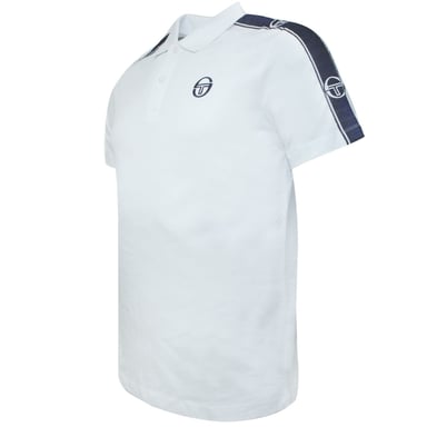 Sergio Tacchini Heren Foley Poloshirt Getaped Wit Top 38731 100