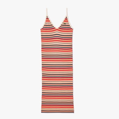 Dames Lacoste Lange Gestreepte Katoenen Jurk in Multi kleur