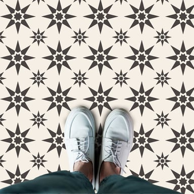 Alabaster and Pebble Granada Heritage Tiles Floor Stickers 120cm x 60 cm, Kitchen, Bathroom, Living room, Self-adhesive
