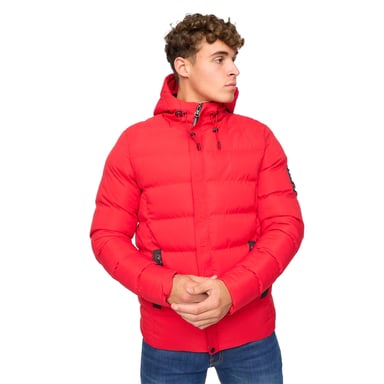 Crosshatch Heren Kampleys gewatteerd jack met reliëf (Rood)