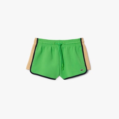 Dames Lacoste Contrast Panel Piqué Korte Broek in Groen