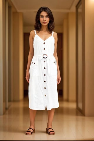 Button Through Sleeveless Belted Maxi Dress