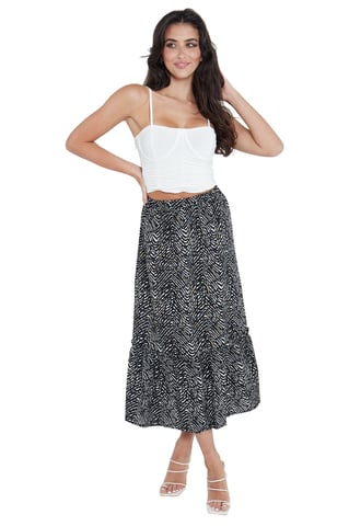 Dierenprint Tier Hem Midi Rok