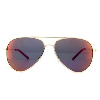 Polaroid Kids Aviator Kidss Gold Gray Pink Mirror Polariseerde zonnebril