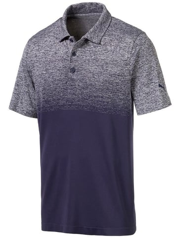 Puma EvoKnit Ombre Navy Performance Fit Heren Golf Poloshirt 595106 03