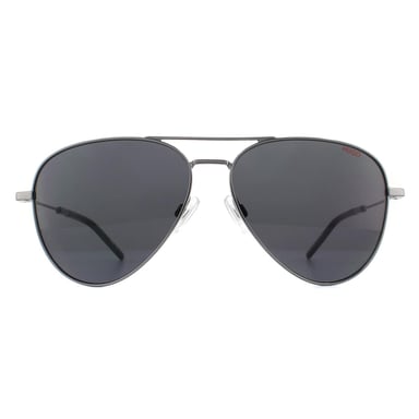 Hugo van Hugo Boss Aviator Mens Dark Ruthenium grijze zonnebril