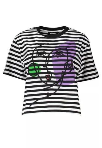 Katoenen Zwart T-shirt Met Korte Mouwen En Geborduurd Logo