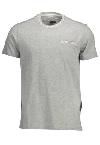 Grijs Katoenen T-shirt Met Contrasterend Detail