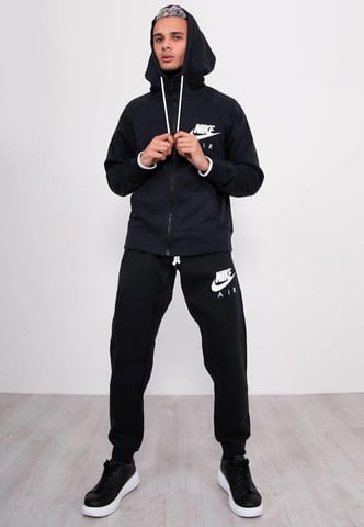 Nike Air heren trainingspak met ritssluiting in zwart