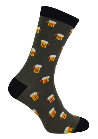 Mr Heron bamboesokken met nieuw patroon voor heren - Bier (Grijs)
