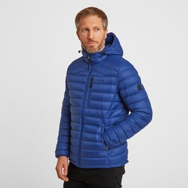 Drax Mens Hooded Down Jacket Royal Blue