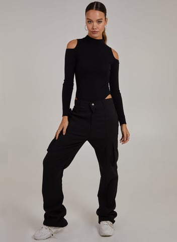 Cold Shoulder Ribbed Body