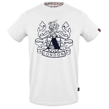 Aquascutum groot schild Aldis logo wit T-shirt