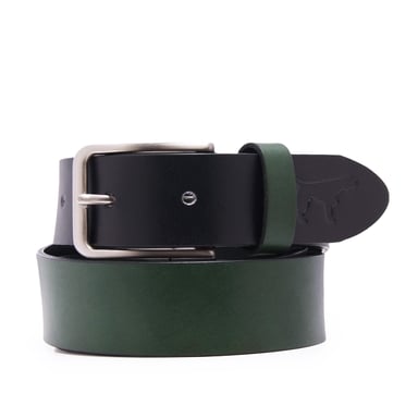 Men's Leather Belt Bicolor in Black