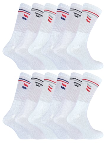 Sock Snob - 12 paar katoenen sportsokken voor heren - Wit