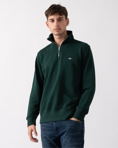 GANT Mens Regular Fit Shield Logo Half Zip Sweatshirt