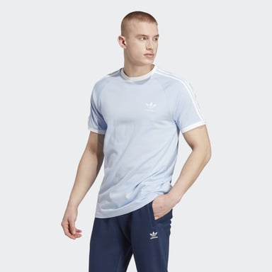 Men's adidas Originals Adicolor Classics 3-Stripes T-Shirt in Light Blue